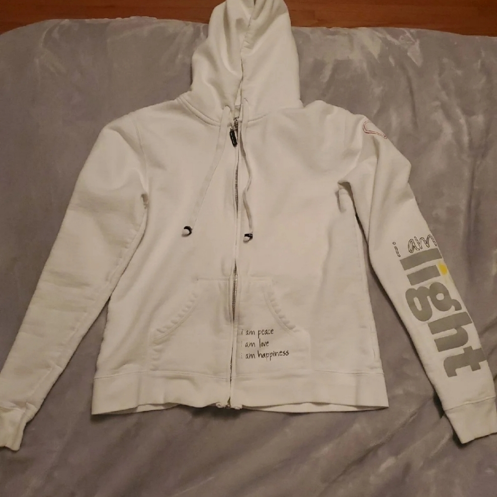 Girls White Hoodie-SM Peace Love World